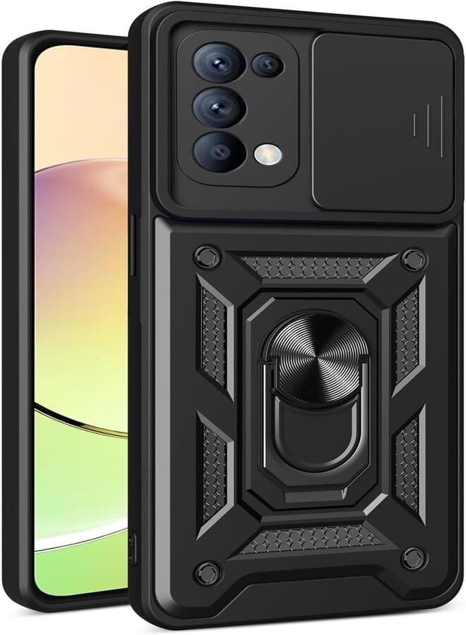 Case Cover Shock resistant Sliding CamShield TPU + PC Compatible with Samsung Galaxy Note 20 (Black)