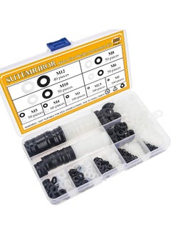 Nylon Flat Washer Assortment Set 800 Pieces 9 Sizes - M2 M2.5 M3 M4 M5 M6 M8 M10 M12 Black With WhiteNot Rubber Washers