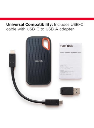 2TB Extreme Portable SSD - Up To 1050Mb/S - USB Type- C, Usb 3.2 Gen 2 - External Solid State Drive - Sdssde61-2T00-G25 - view 3