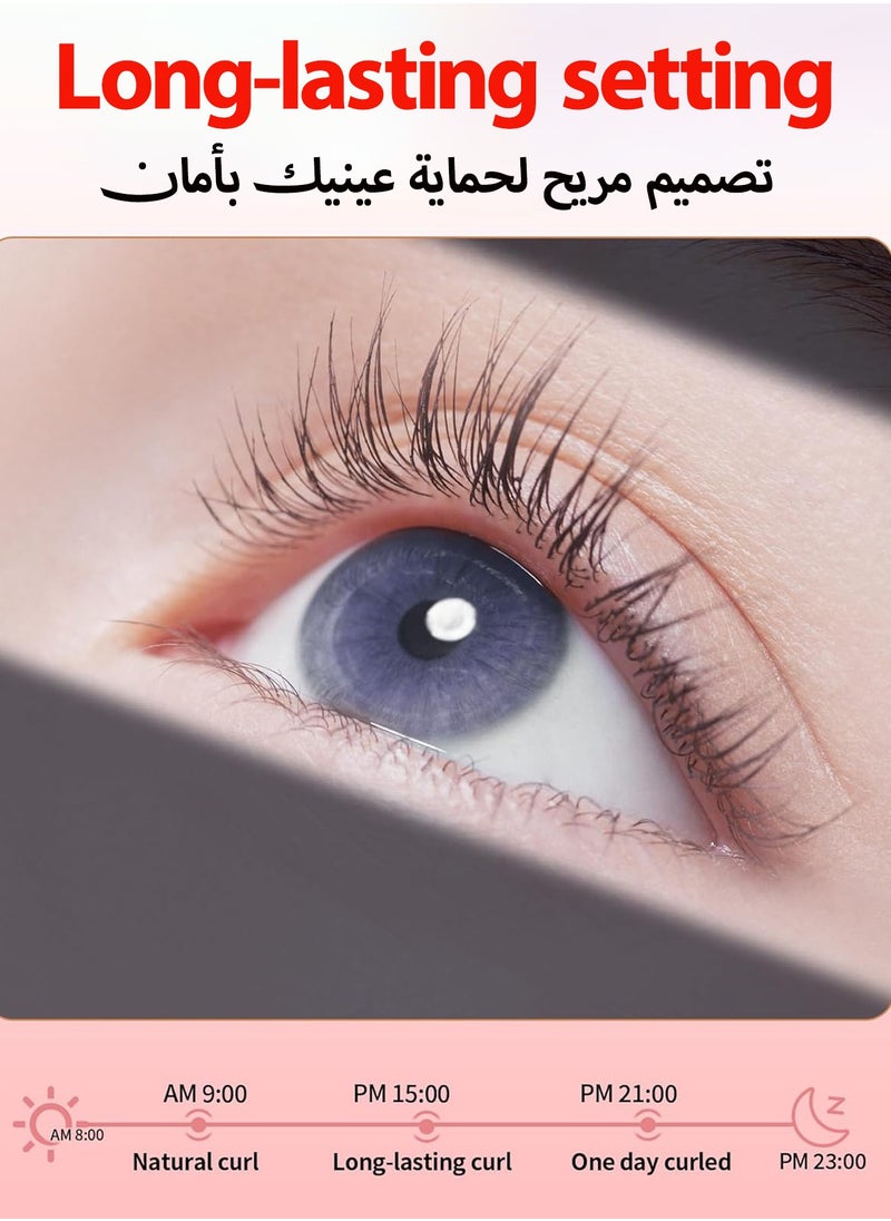 HEROCKX Eyelash Curler - 3 Level Adjustable Temperature Electric Heated Durable Eyelash Curler - LED Screen USB Rechargeable - Pink  - Image 3