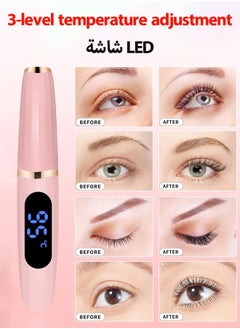 HEROCKX Eyelash Curler - 3 Level Adjustable Temperature Electric Heated Durable Eyelash Curler - LED Screen USB Rechargeable - Pink  - Image 2