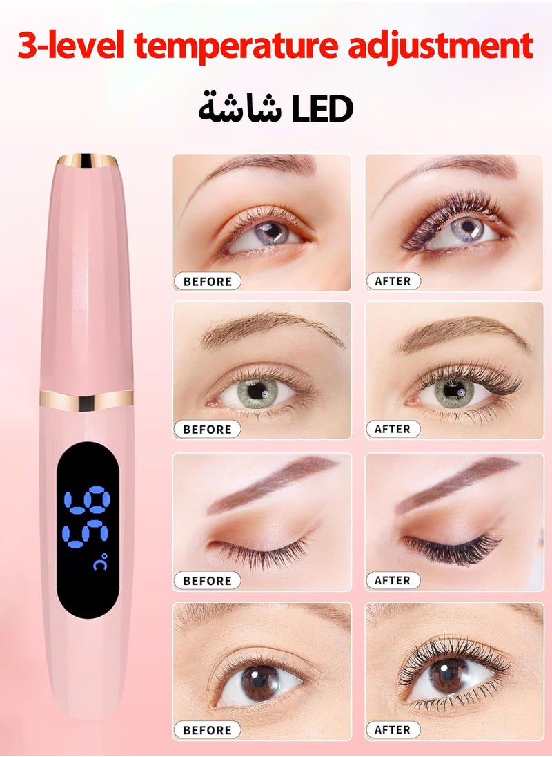 HEROCKX Eyelash Curler - 3 Level Adjustable Temperature Electric Heated Durable Eyelash Curler - LED Screen USB Rechargeable - Pink  - Image 2