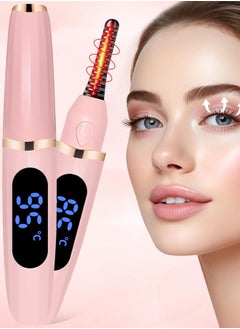 HEROCKX Eyelash Curler - 3 Level Adjustable Temperature Electric Heated Durable Eyelash Curler - LED Screen USB Rechargeable - Pink  - Image 1