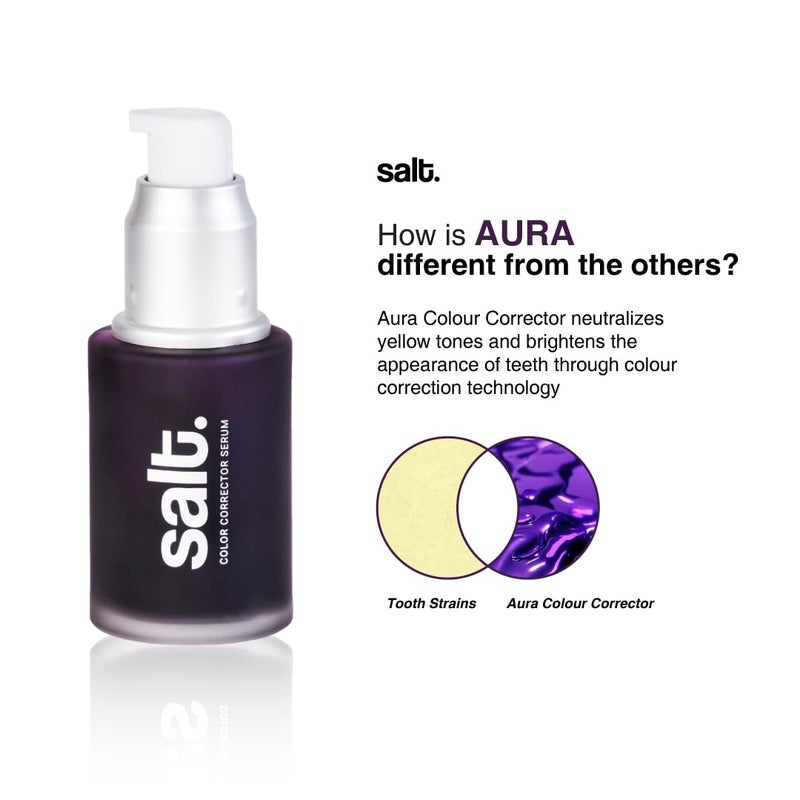 Salt. Oral Care Aura Colour Corrector Serum - Instant Teeth Whitening | Vegan & Fluoride-Free | Non-Invasive & Non-Abrasive | Neutralizes Yellow Tones | Natural Formula | 30ml - Image 5