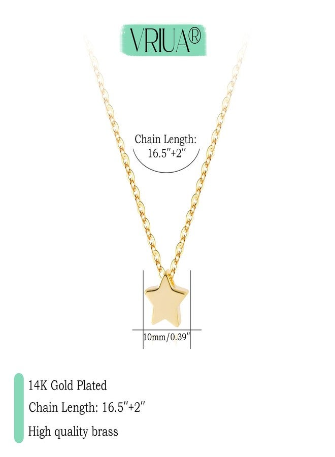 VRIUA Gold Necklace for Women - 14K Gold Plated Dainty Italian Horn Star of David Butterfly Bow Sun Lotus Volleyball Baseball Cowboy Boots Necklace Jewelry Everyday for Women, 16.5 inches (chain - Image 4