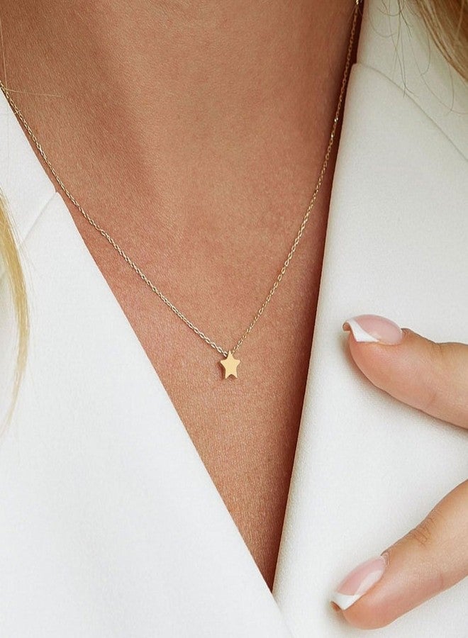 VRIUA Gold Necklace for Women - 14K Gold Plated Dainty Italian Horn Star of David Butterfly Bow Sun Lotus Volleyball Baseball Cowboy Boots Necklace Jewelry Everyday for Women, 16.5 inches (chain - Image 5