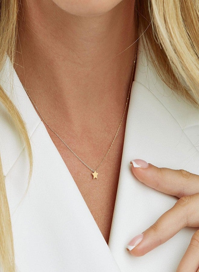 VRIUA Gold Necklace for Women - 14K Gold Plated Dainty Italian Horn Star of David Butterfly Bow Sun Lotus Volleyball Baseball Cowboy Boots Necklace Jewelry Everyday for Women, 16.5 inches (chain - Image 3