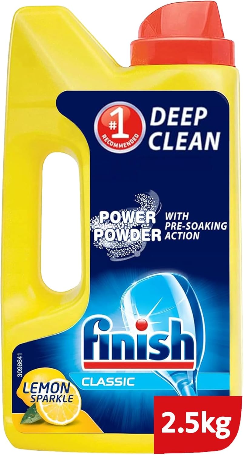 Finish Lemon Sparkle Dishwasher Detergent Powder With Pre-Soaking Action, 2.5 Kg