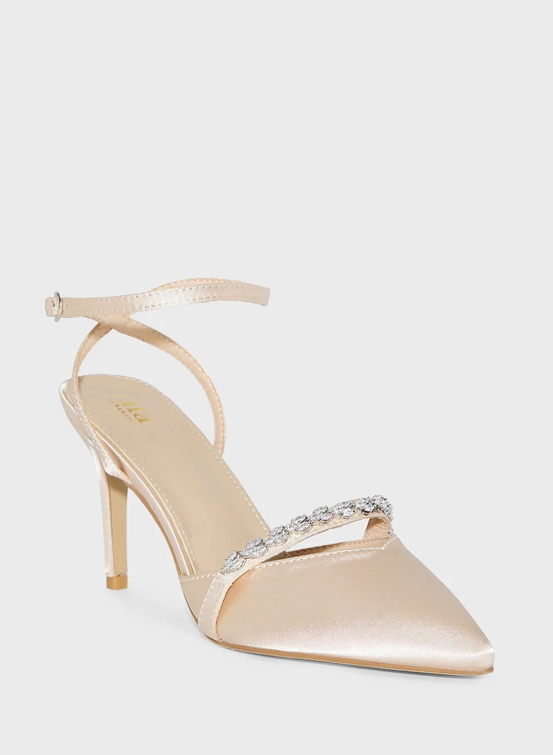 Ella Limited Edition Diamante Detail Backstrap Pump
