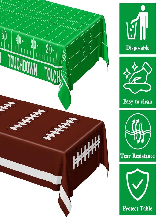 QZYL Football Party Decorations, Disposable Football Tablecloth, 2 PCS Football Table Runner, Football Theme Table Cloth, Plastic Football Party Table Cover for Game Day Touchdown Party Supplies - Image 3