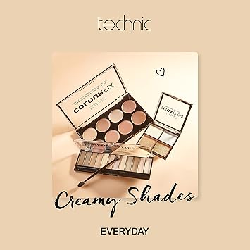 Technic Colour Fix Cream Foundation Contour Makeup Palette 8 Highly Pigmented Creamy Shades To Conceal Contour Shape Define Your Features The Matte Fomulation Blends Well with Colour Options for All Skin Tones For Long Lasting Professional Coverage Suitable For Beginners 8 x 35g - Image 4
