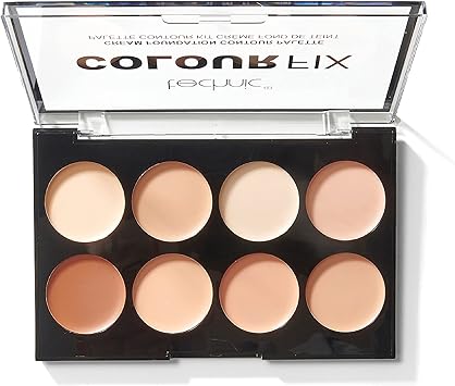 Technic Colour Fix Cream Foundation Contour Makeup Palette 8 Highly Pigmented Creamy Shades To Conceal Contour Shape Define Your Features The Matte Fomulation Blends Well with Colour Options for All Skin Tones For Long Lasting Professional Coverage Suitable For Beginners 8 x 35g - Image 1