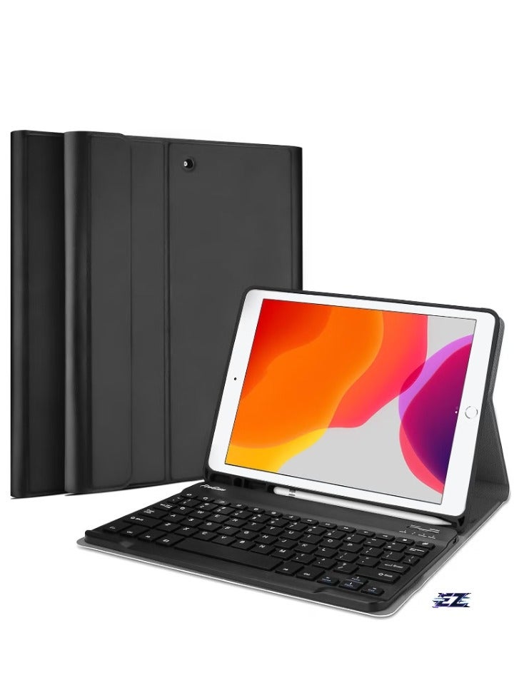 ELTRAZONE Keyboard Case for iPad 10.2 9th Generation 2021, 8th Gen 2020, 7th Gen 2019 – Wireless Magnetically Detachable Keyboard, Stand Folio Case for 10.2" iPad, Auto Sleep/Wake Feature - Image 1