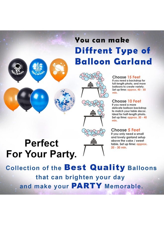 Party Propz Party Propz Space Theme Birthday Decoration Kit - 55Pcs, Planet Theme Birthday Decoration Astronaut Theme Birthday Decoration Rocket Theme Birthday Decoration Moon & Stars Foil Balloons, Multicolor  - Image 3