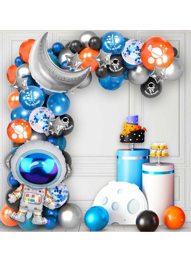 Party Propz Party Propz Space Theme Birthday Decoration Kit - 55Pcs, Planet Theme Birthday Decoration Astronaut Theme Birthday Decoration Rocket Theme Birthday Decoration Moon & Stars Foil Balloons, Multicolor  - Image 1
