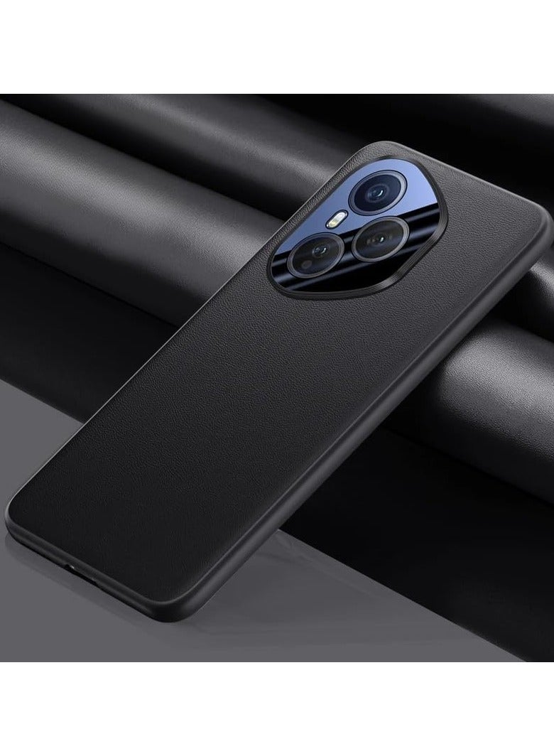 Case Compatible Honor 400 Pro 5G, Plain Leather Case Full Cover Lens Camera Protection Soft Edge Anti-bump Fingerprint Shockproof Case