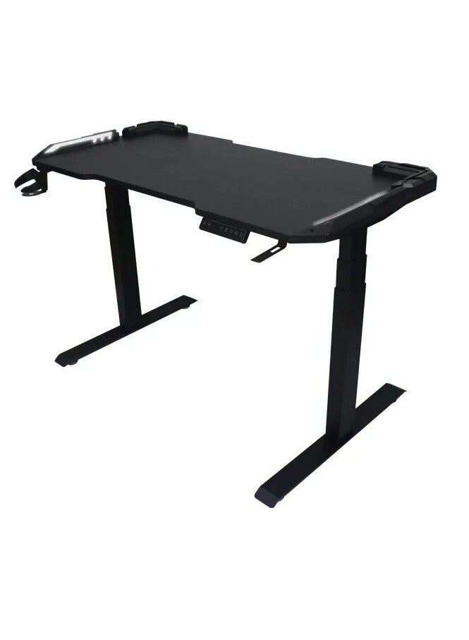 Generic Carbon‑Fiber Gaming Desk | 140 × 60 cm | Cable‑Management Tray & Headset Hook  - Image 1