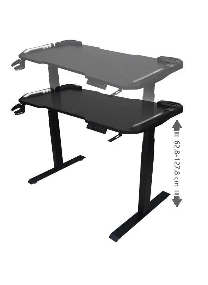 Generic Carbon‑Fiber Gaming Desk | 140 × 60 cm | Cable‑Management Tray & Headset Hook  - Image 2