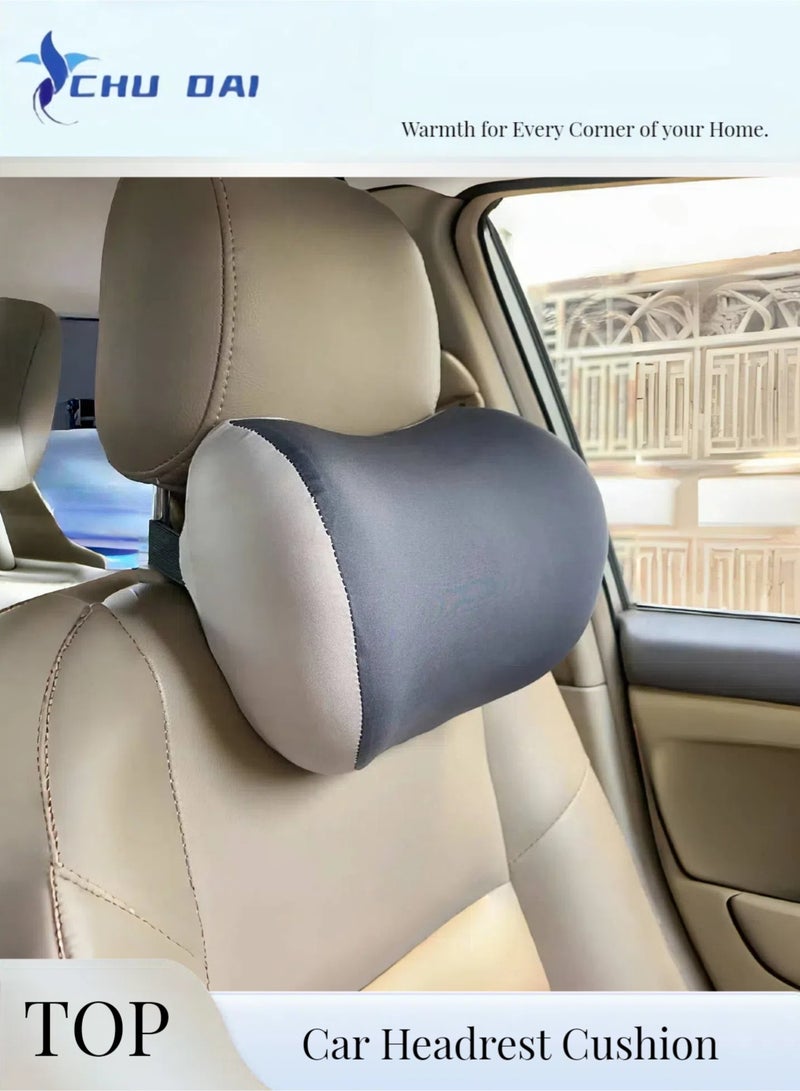 CHU DAI Car Neck Pillow for Driving Seat, Soft Memory Foam Headrest Pillow with Adjustable Strap and Removable Cover, Ergonomic Neck Support for Car, Office Chair, Gaming Chair - Image 1