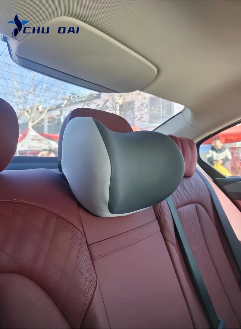 CHU DAI Car Neck Pillow for Driving Seat, Soft Memory Foam Headrest Pillow with Adjustable Strap and Removable Cover, Ergonomic Neck Support for Car, Office Chair, Gaming Chair - Image 3