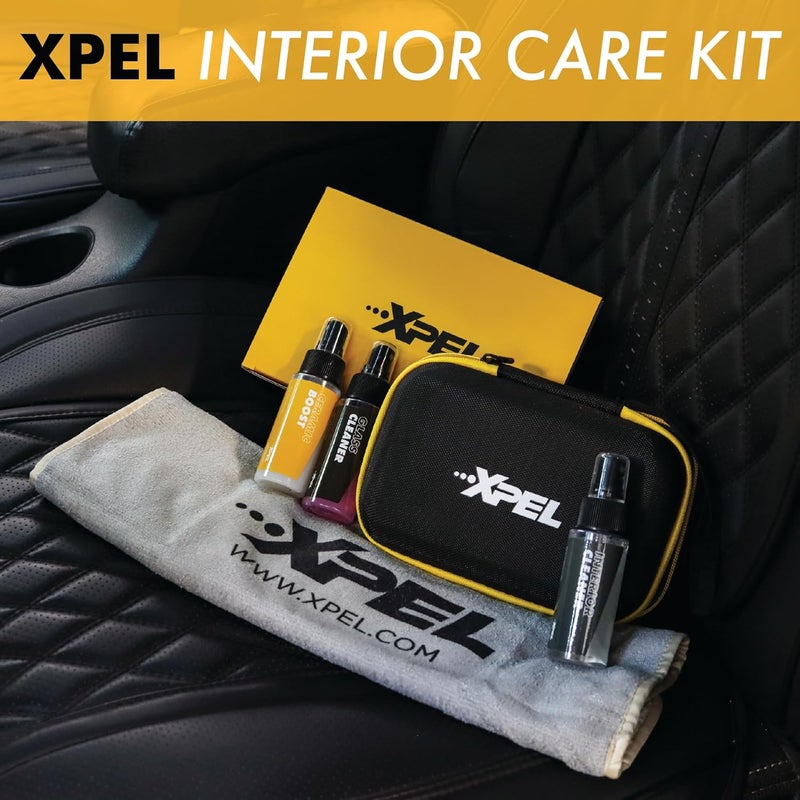XPEL 3-Pack Interior Care Kit – Car Detailing Set for Interior Surfaces, Trim & Glass | Interior Cleaner, Ceramic Boost, Tint-Safe Glass Cleaner & Premium Microfiber Towel in Branded Case - Image 2
