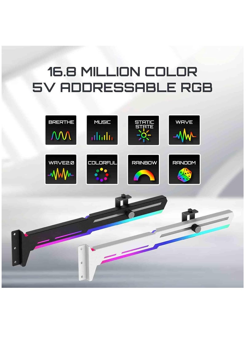 GPU Holder, Graphics Card GPU Support Video Card Holder Bracket, Video Card Sag Holder/Holster Bracket, Avoid bending the graphics card(ARGB LED)