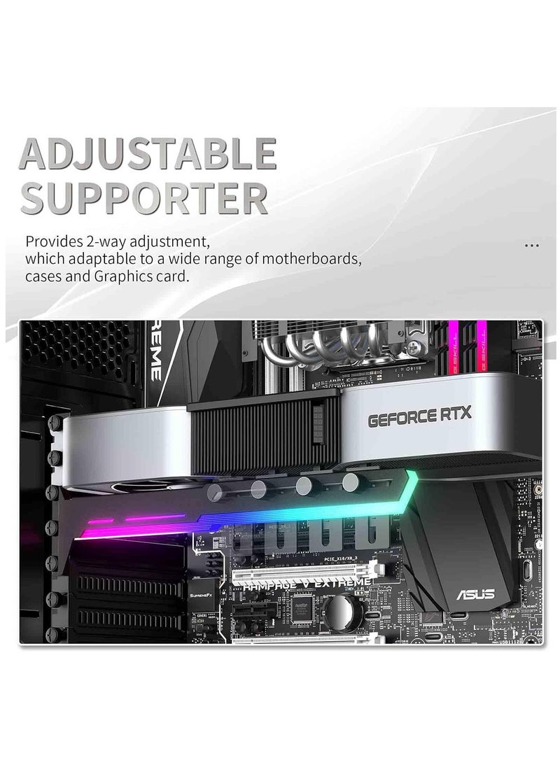 GPU Holder, Graphics Card GPU Support Video Card Holder Bracket, Video Card Sag Holder/Holster Bracket, Avoid bending the graphics card(ARGB LED)
