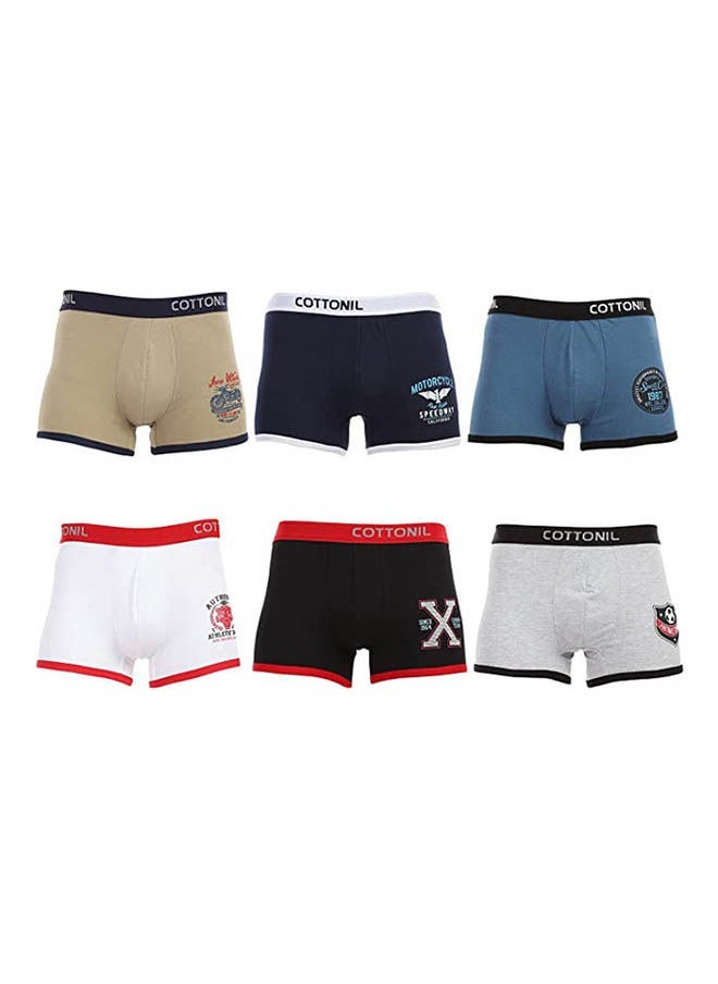 COTTONIL Printed Boxer Briefs Pack Of 6 