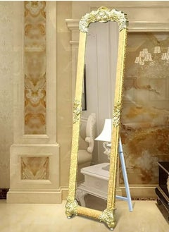 Generic Full Length Mirror Full Body Mirror Floor Standing Vanity Mirror with Vertical Bracket Metal Frame European Dressing Mirror for Bedrooms Living Rooms Clothing Stores (Gold,165 * 45CM )  - Image 3
