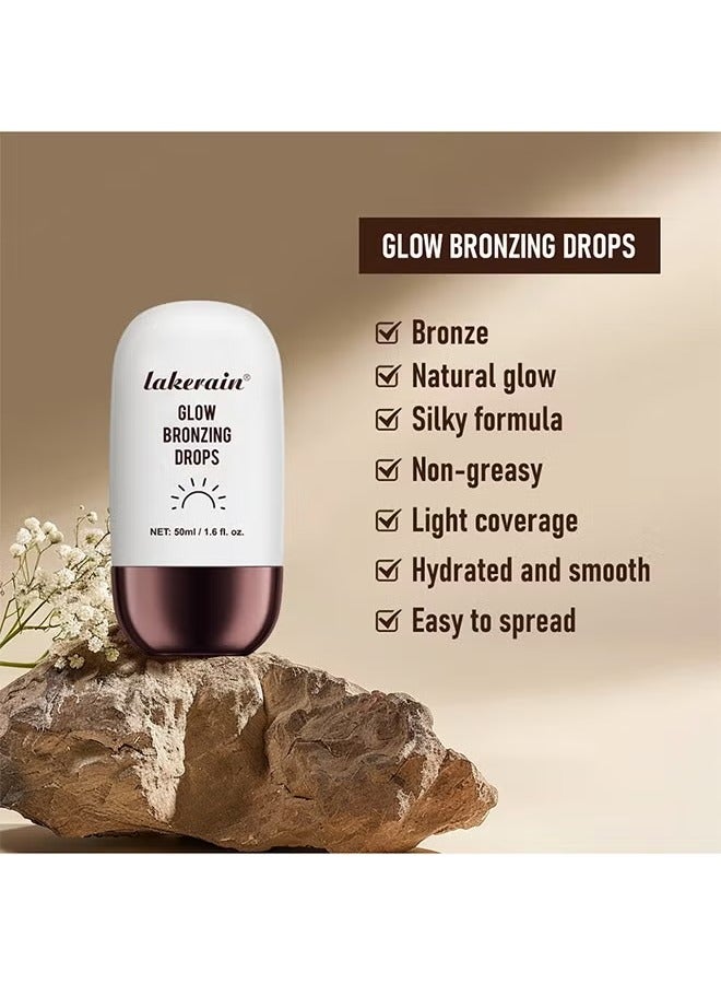 lakerain Glow Bronzing Drops,Super Glow Face Bronzing Drops, Liquid Bronzing Drops for Face & Skin, Natural Sun Kissed Bronzing Drops, Natural Glow Foundation Enhancer #04 Rich Bronze Glow - Image 4