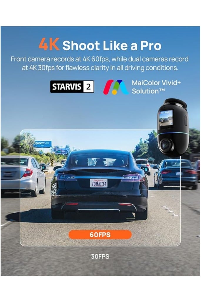 FIPKA 70mai Dash Cam X800 128GB Black  - Image 2
