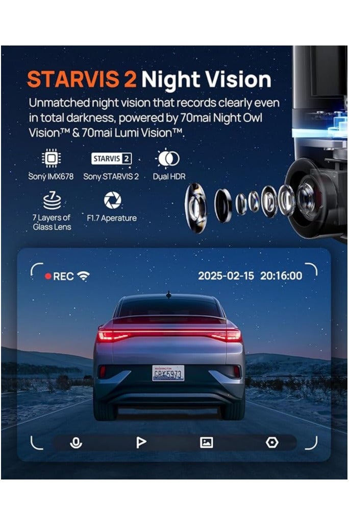 FIPKA 70mai Dash Cam X800 128GB Black  - Image 4