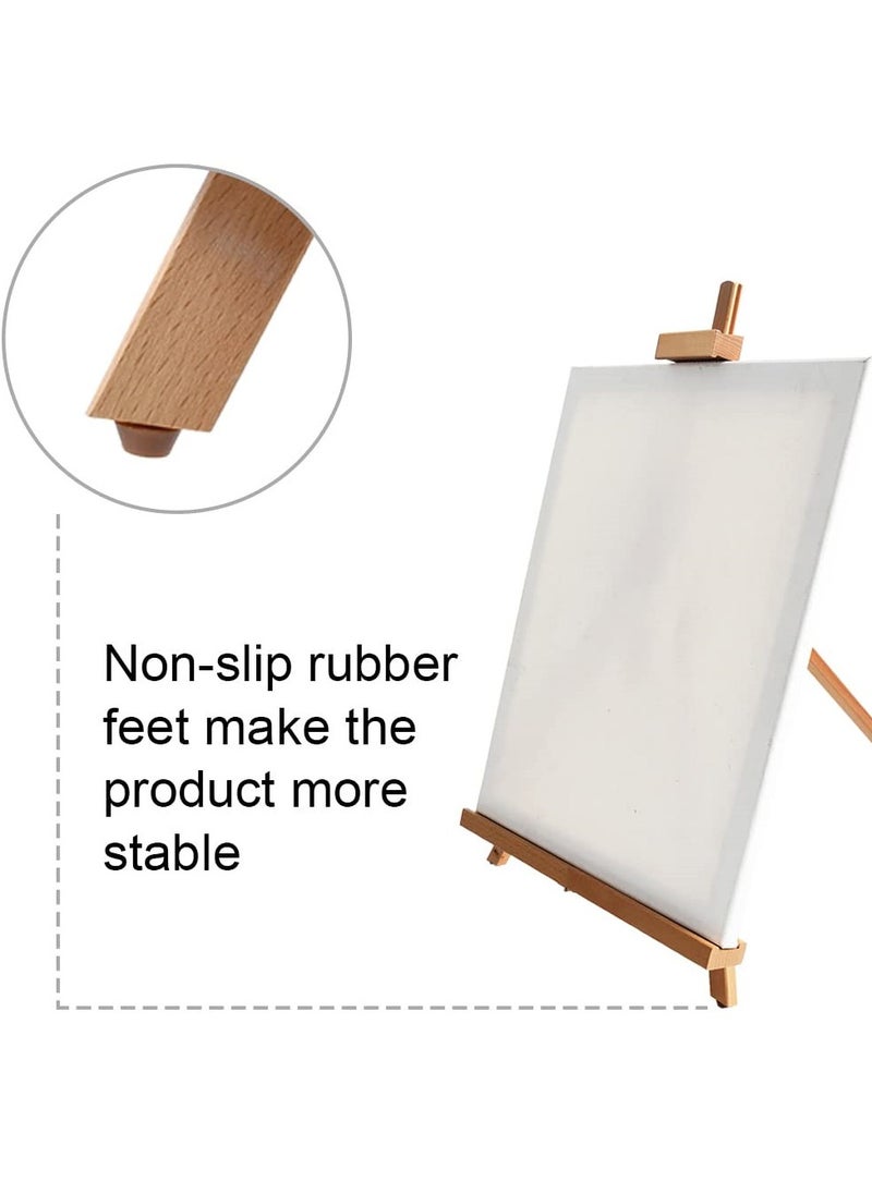 SYOSI Wooden Easel, Adjustable Beechwood Tripod Display Stand, 31inches High Tabletop Wood Folding Easel, Portable Table Desktop Painting Display Stand, Holds Up to 27inches Canvas  - Image 4