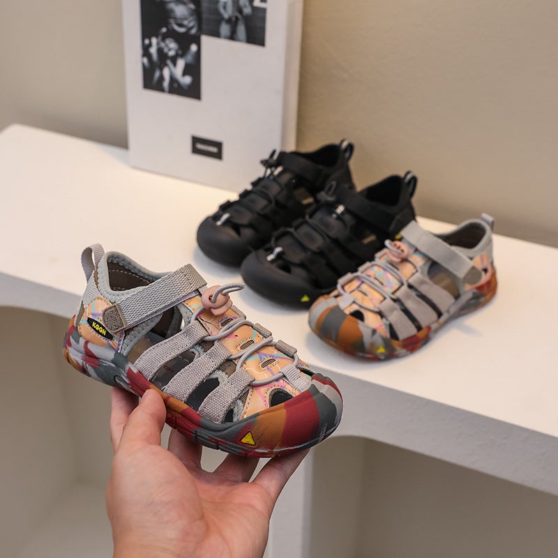 Boys' Baotou Sandals Summer Sports Beach Shoes Soft Sole Children'S Shoes Girls' River Tracing Shoes Boys - Image 3