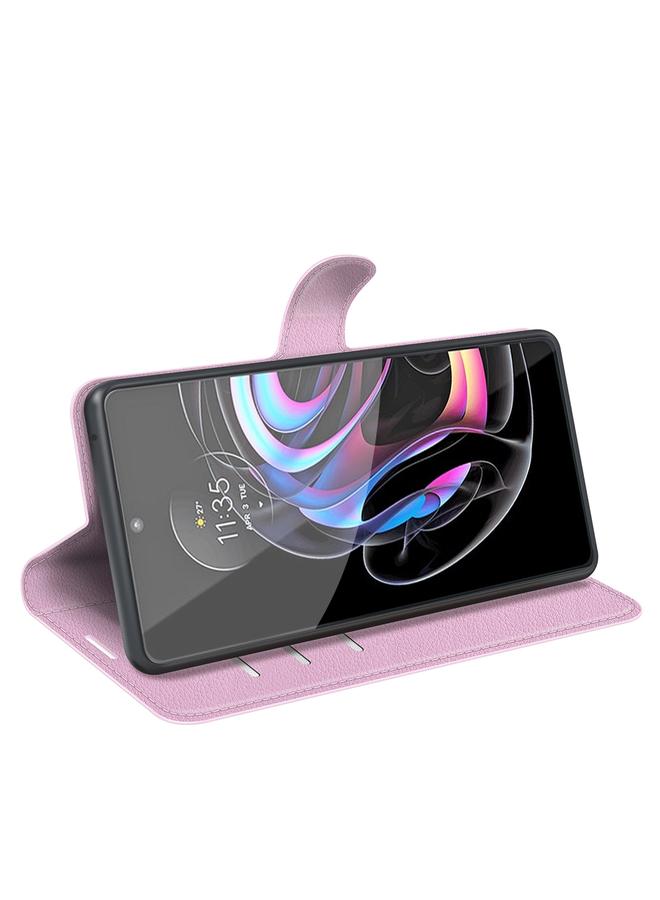 اس-توب جراب لهاتف Motorola Edge 20 lite 5G، جراب واقٍ أفقي قابل للطي من نسيج الليتشي مع حامل وفتحات للبطاقات ومحفظة - Image 3