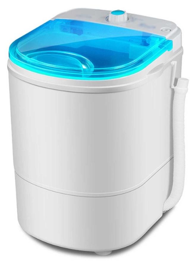 Bolivia's Portable Washing Machine,Mini Semi-automatic Laundry Washer with Dehydration Mode, Single Tub Washing Machine with Timer Control and Drain Hose(Color:White) - Image 1