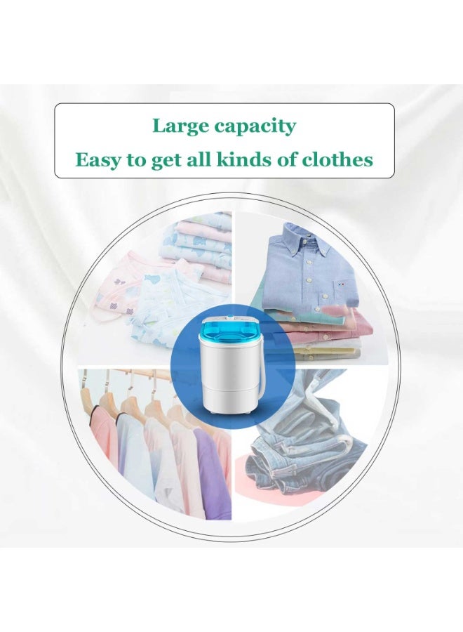 Bolivia's Portable Washing Machine,Mini Semi-automatic Laundry Washer with Dehydration Mode, Single Tub Washing Machine with Timer Control and Drain Hose(Color:White) - Image 2