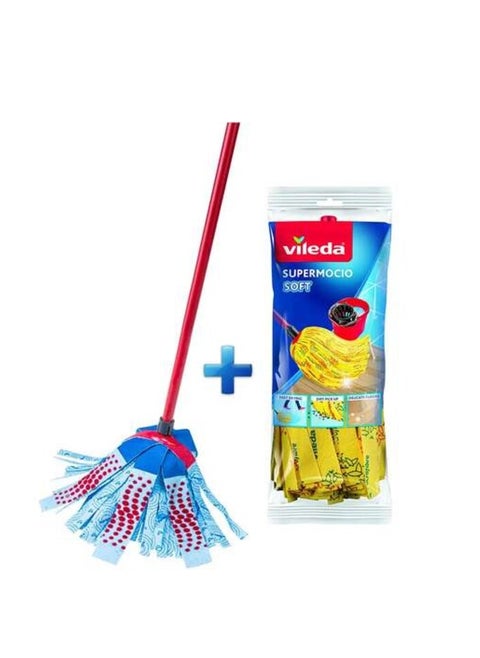 Vileda AttrActive Plus Dust Mop System Floor Cleaning Refill Pack of 12