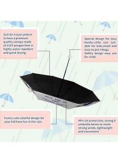 KASTWAVE Folding Umbrella, Windproof Travel Umbrella Lightweight Compact Folding Collapsible Small Light, Strong, Mini, Portable Umbrella Kids Umbrella for Boys Girls  - Image 3