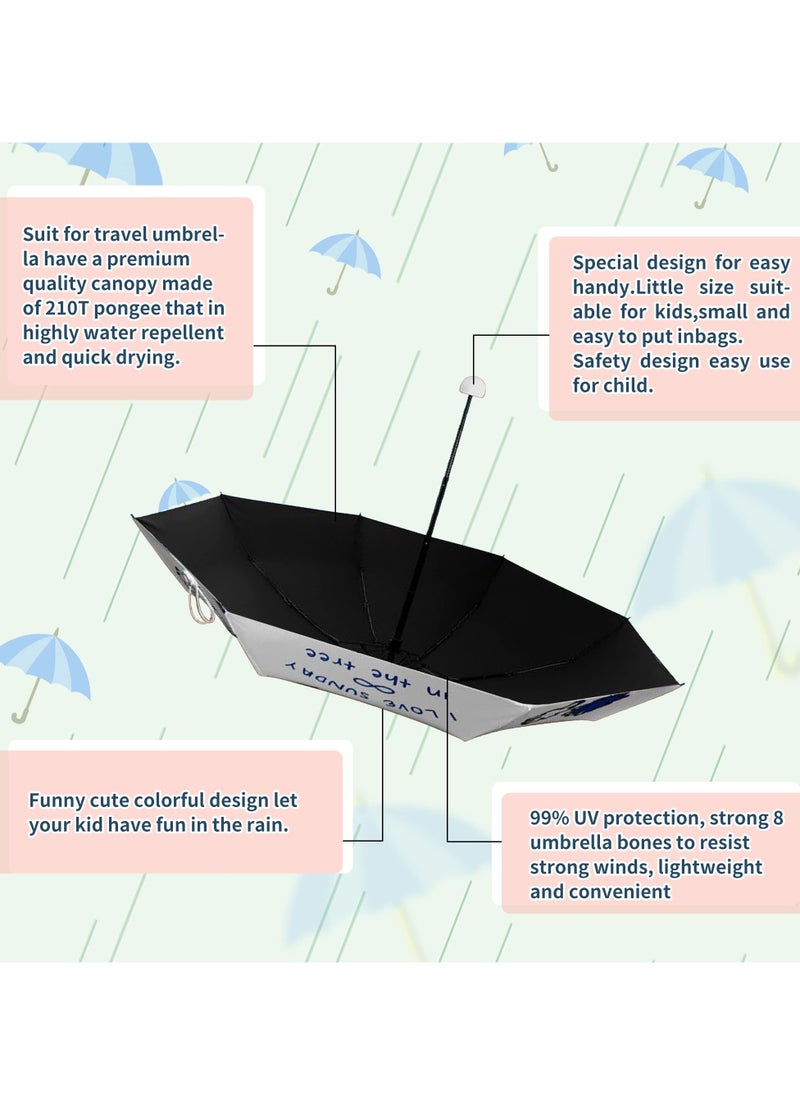KASTWAVE - Folding Umbrella, Windproof Travel Umbrella Lightweight Compact Folding Collapsible Small Light, Strong, Mini, Portable Umbrella Kids Umbrella for Boys Girls - Image 1