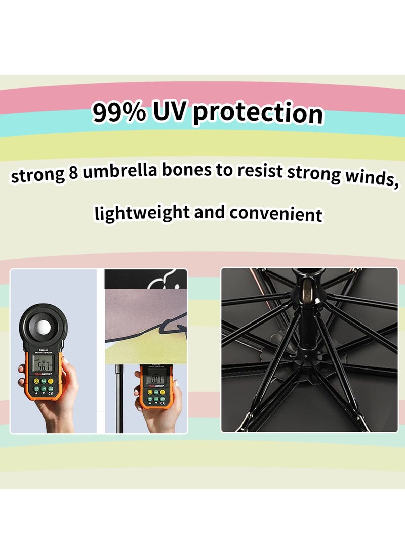 KASTWAVE - Folding Umbrella, Windproof Travel Umbrella Lightweight Compact Folding Collapsible Small Light, Strong, Mini, Portable Umbrella Kids Umbrella for Boys Girls - Image 1