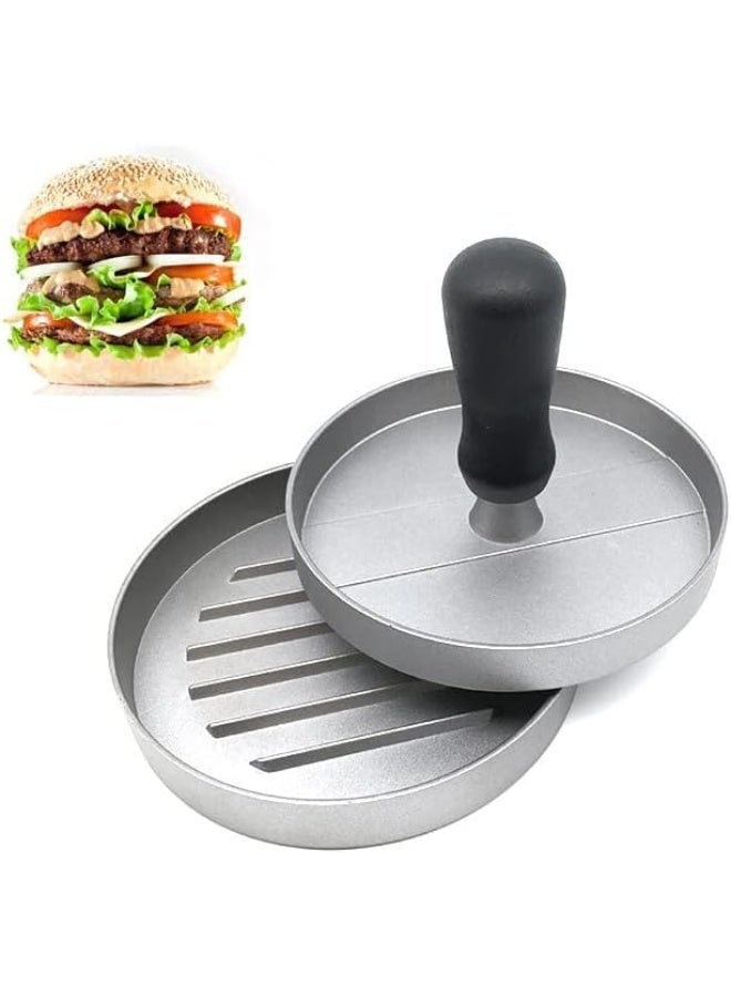 Hamburger Patty Press with Non-Stick Surface, 5-Inch Round Burger Maker, Black - Image 2