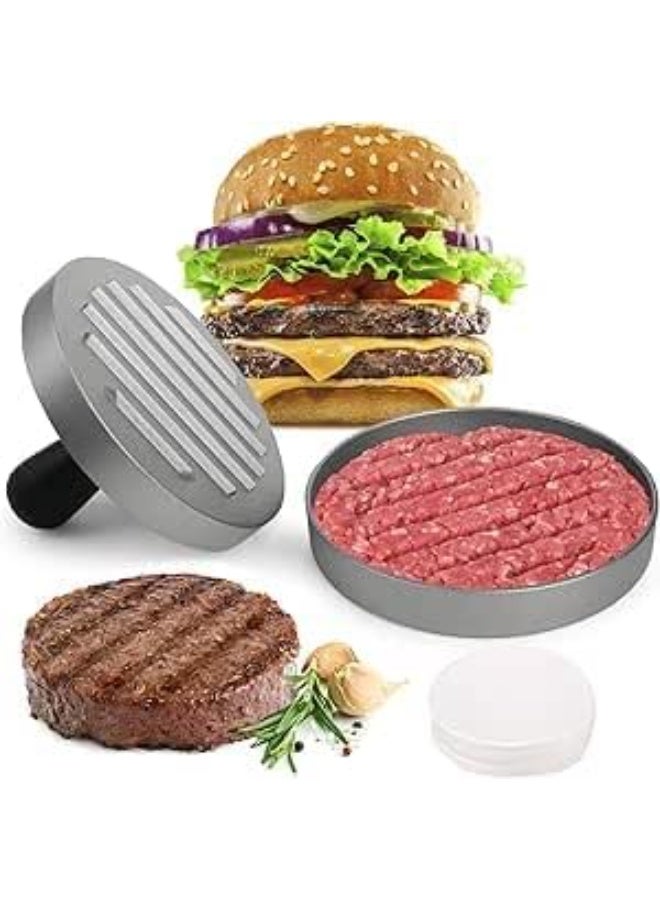 Hamburger Patty Press with Non-Stick Surface, 5-Inch Round Burger Maker, Black - Image 1