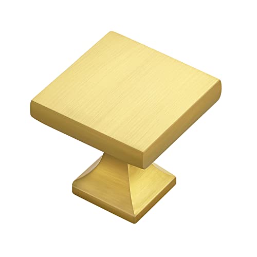 HomeExpert Home Expert 25 Pack Cabinet Knobs Gold Kitchen Cabinet Knobs Gold Knobs for Dresser Drawers Brushed Brass Kitchen Hardware for Cabinets Square Drawer Pulls - Image 1