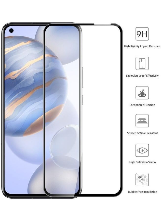 9D Full Glue Tempered Glass Screen Protector For Huawei Nova 7 Black/Clear - Image 2