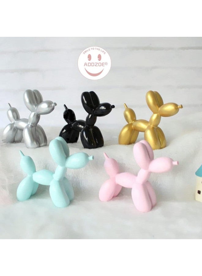 Resin Balloon Dog Sculpture, Mini 10cm Creative Animal Figurine, Modern Desktop Ornament for Home Office Living Room Decor - Image 3