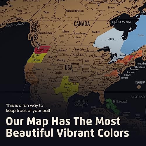 Landmass Scratch Off Map Of The World, Large 36x24 Inches Travel Tracker Map with World Capitals and Flags, Vibrant Colors, Made in USA, Gift Idea for Travelers and Adventurers, Home Decor - Image 5