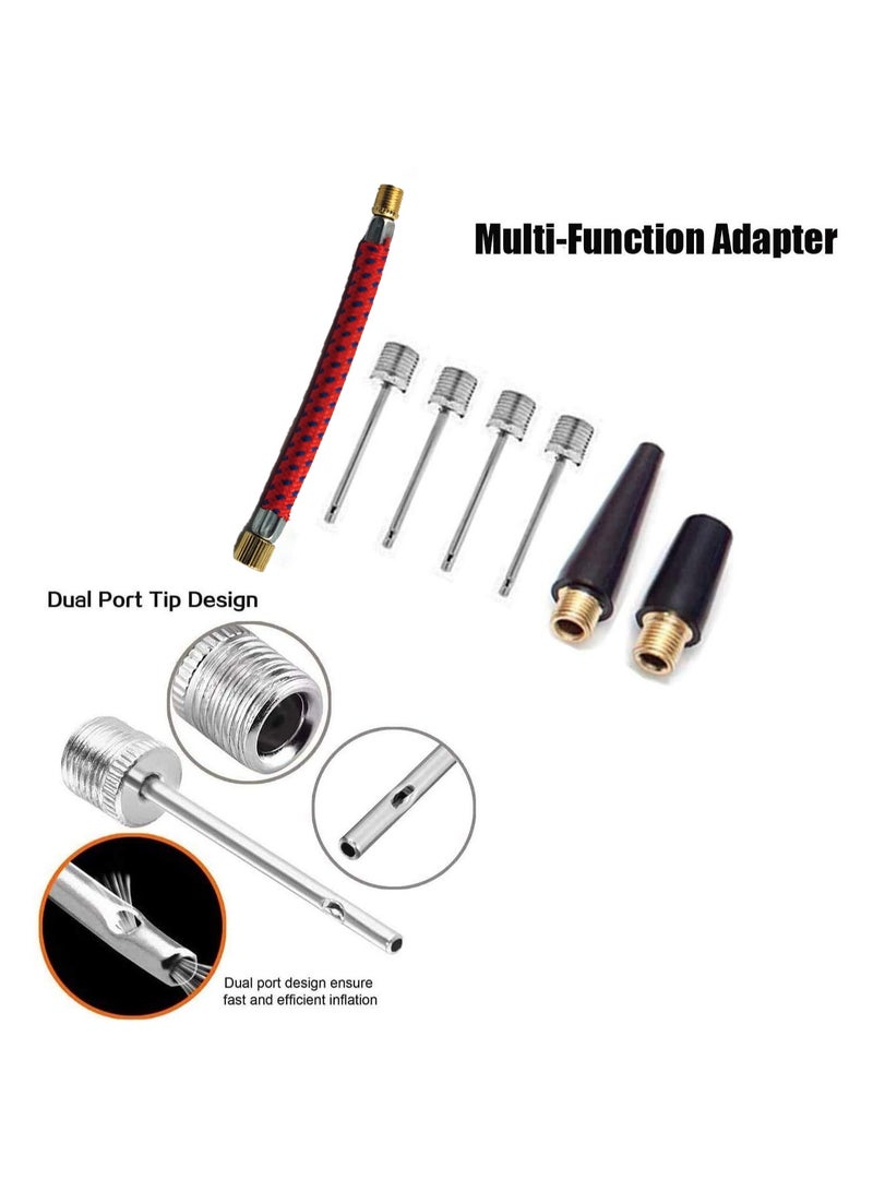 GNAFOTU Portable Ball Pump,Air Pump Inflator Kit with Needle,Nozzle, Extension Hose Hand Pumps for Soccer Basketball Football Volleyball Water Polo Rugby Exercise Sports Ball Balloon Swim Inflatables - Image 3