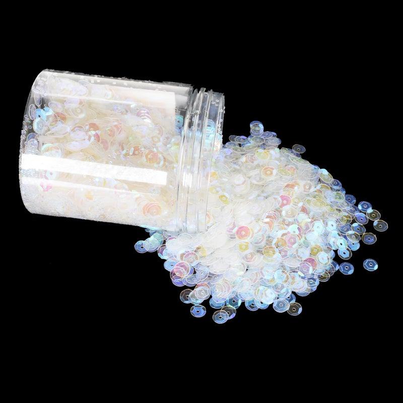 Mandala Crafts 20000 AB Iridescent Sequins for Sewing Embroidery 6mm Round Cup Paillettes in Bulk Shiny Decorative Sequins with Holes for Home Dcor - Image 3