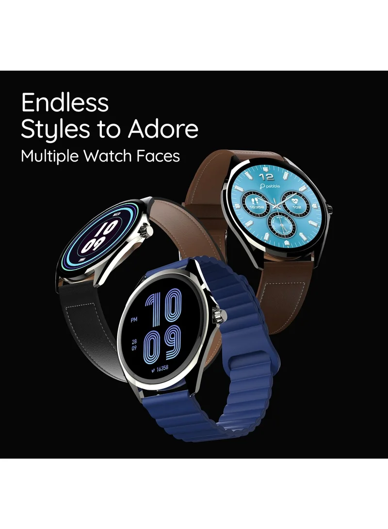 Pebble Pebble Royale 1.43" Amoled Display, Slimest design, Health Suite, Multiple Sports Modes, Sleep Monitoring, Alarm & Notification, World clock, Premium Built